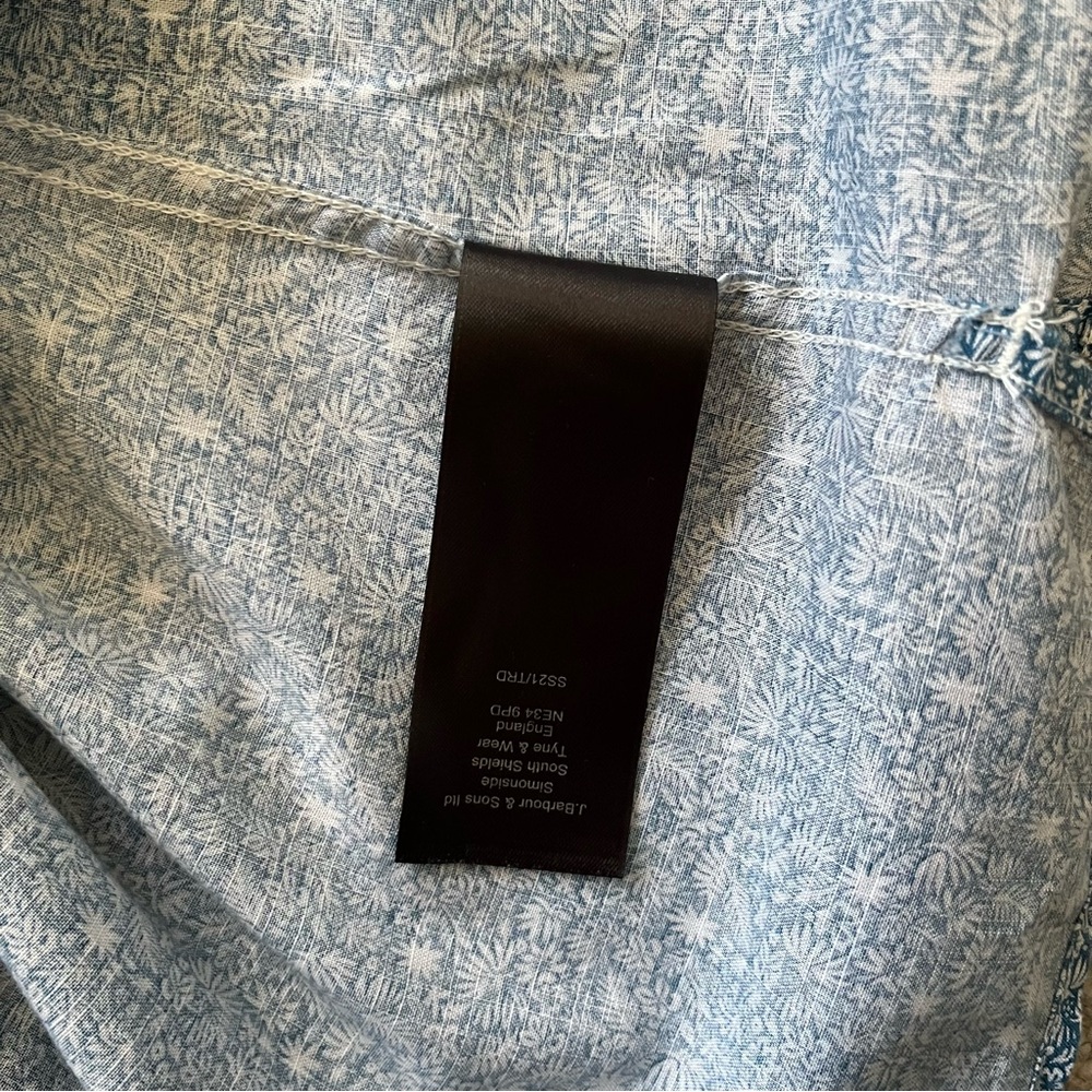 Barbour Floral Short Sleeve Summer Casual Shirt Beach Cottage - Picture 7 of 9
